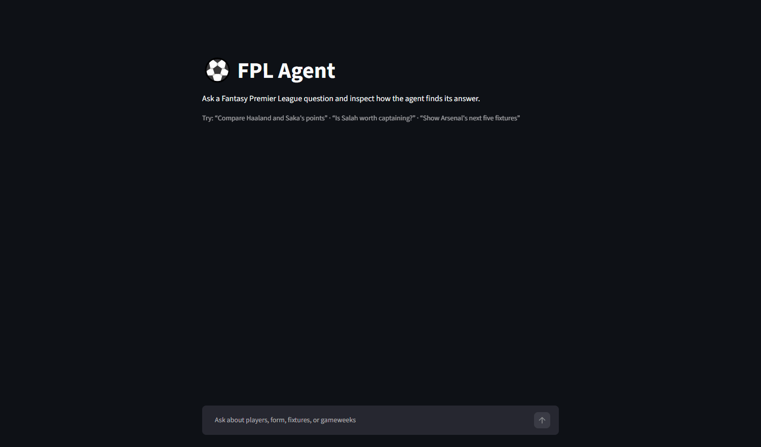 FPL Agent answering a natural-language question through multiple FPL data-tool steps